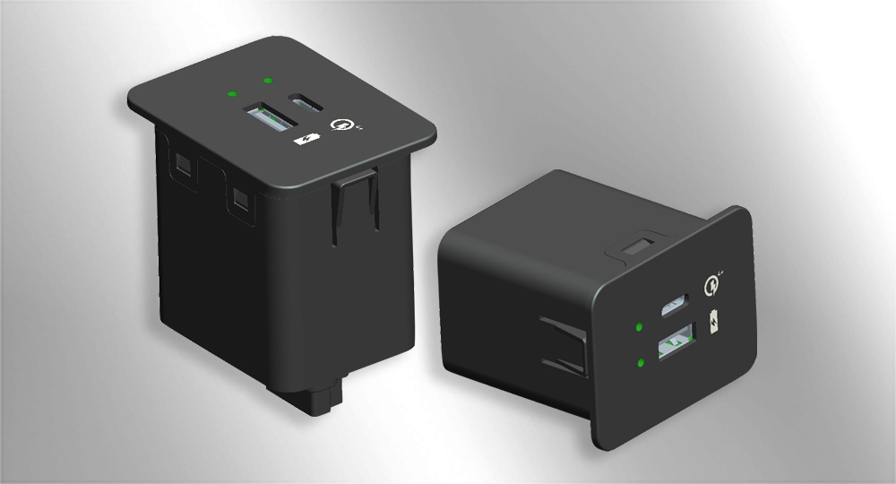 车载电源解决方案-►快充双Port USB Charger (QC4.0 plus+PD3.0)  